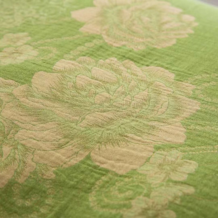 91家纺网 家纺一手货源 找家纺 双层纱家居 2025新款深色系列双层纱四件套 国色天香绿