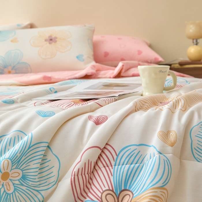 91家纺网 家纺一手货源 找家纺 （总）珂博家纺2025新款亲肤全棉印花夏被