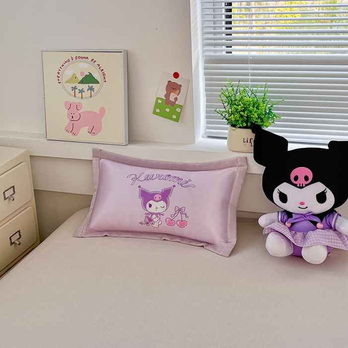 91家纺网 家纺一手货源 找家纺 博雅2025新款三丽欧冰丝单枕套 樱桃库洛米