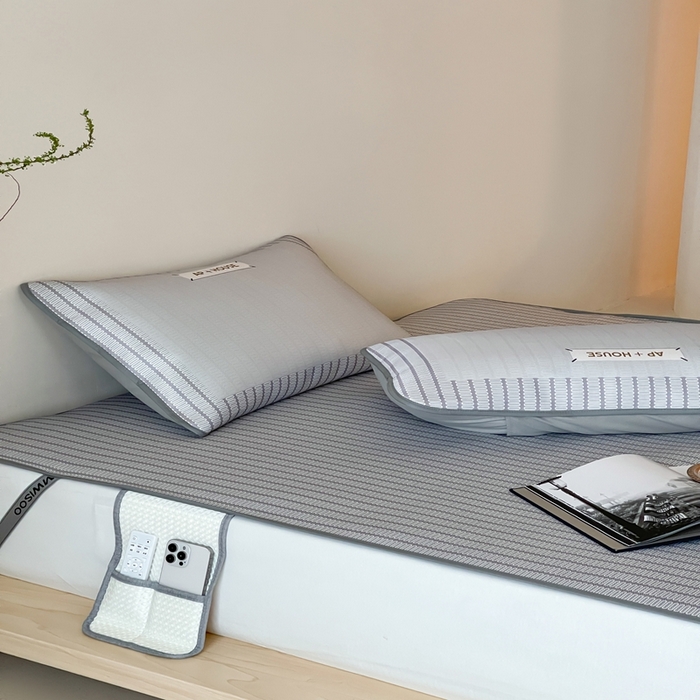 91家纺网 家纺一手货源 找家纺 （总）三味舒屋 2025新款时尚简约小年轻专属900D高端养生印花冰藤凉席