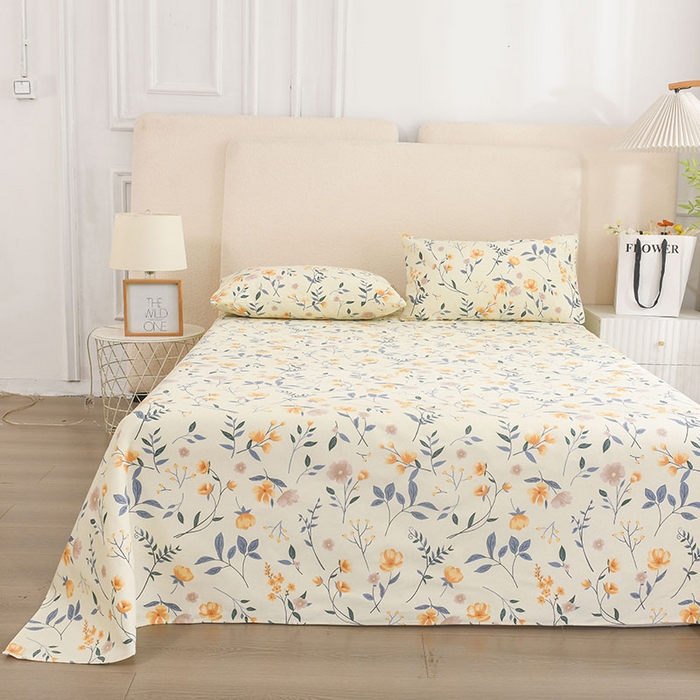 91家纺网 家纺一手货源 找家纺 红日子纺织品 2025新款艾草老粗布床单印花凉席三件套 绚丽