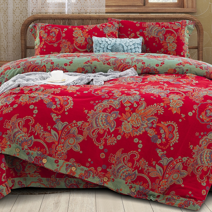 91家纺网 家纺一手货源 找家纺 双层纱家居 2025新款深色系列双层纱四件套 锦上添花