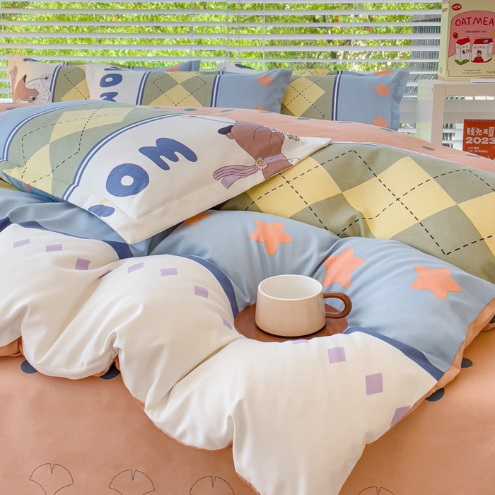 91家纺网 家纺一手货源 找家纺 2025新款亲肤磨毛四件套 欢乐假日