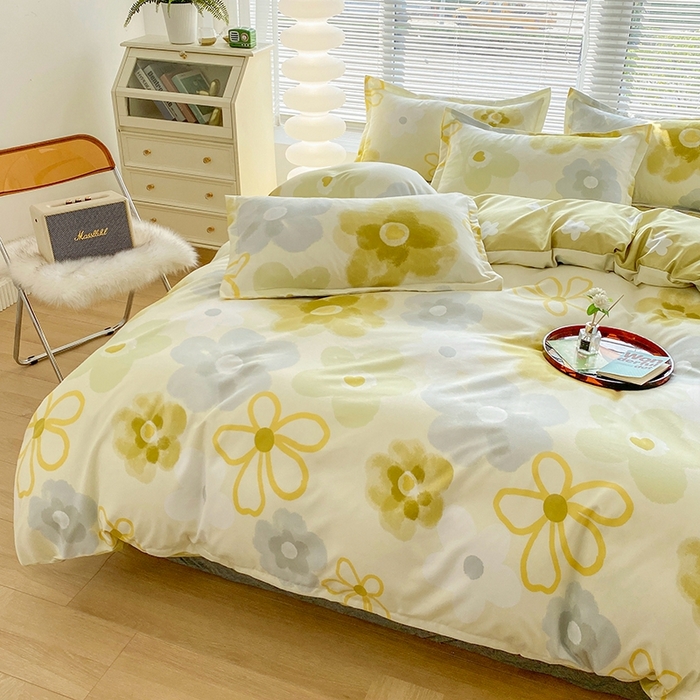 91家纺网 家纺一手货源 找家纺 2025新款亲肤磨毛四件套 静待花开