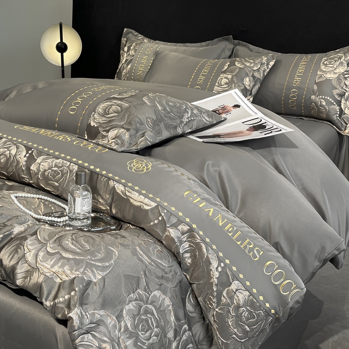 91家纺网 家纺一手货源 找家纺 （总）金阳光家纺 2025新款金丝提花浮雕水洗天丝四件套