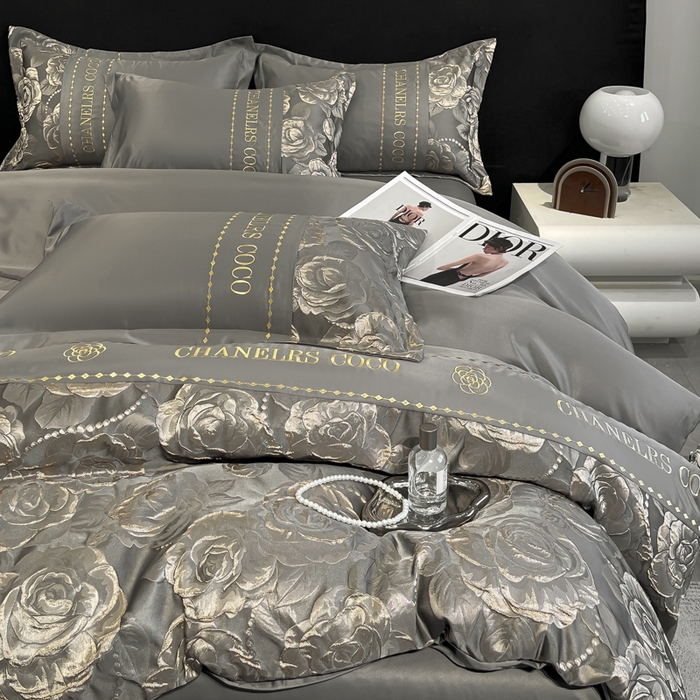 91家纺网 家纺一手货源 找家纺 （总）金阳光家纺 2025新款金丝提花浮雕水洗天丝四件套