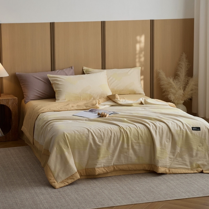 91家纺网 家纺一手货源 找家纺 莱福仕家纺 2025新款水洗棉色织大提花夏被  （控价150*200不低于199 200*230不低于219） 羽织星序