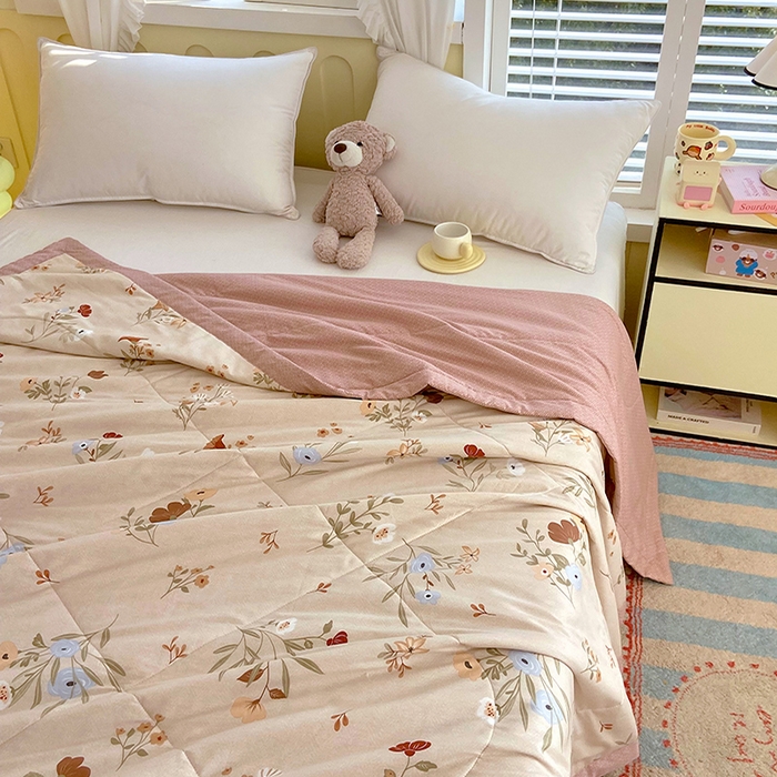 91家纺网 家纺一手货源 找家纺  2025新款A类全棉棉花夏被纯棉夏被 被子被芯 茉晓