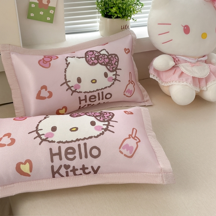 91家纺网 家纺一手货源 找家纺 博雅2025新款冰丝单枕套三丽欧，宇航员，卡皮 甜酷KT