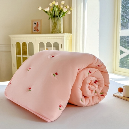 91家纺网 家纺一手货源 找家纺 （总） 2025新款A类亲肤大豆棉刺绣夏被四件套