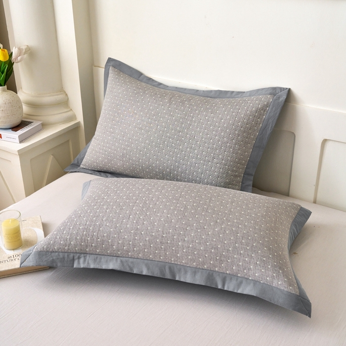 91家纺网 家纺一手货源 找家纺 棠薇家纺2025新款简约风多功能纱布盖毯纱布毯子毛巾被床盖沙发巾单毯枕巾枕套三件套 波点