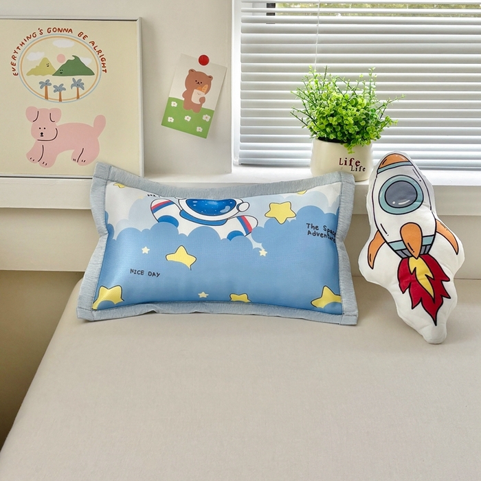 91家纺网 家纺一手货源 找家纺 博雅2025新款冰丝单枕套三丽欧，宇航员，卡皮 星星宇航员