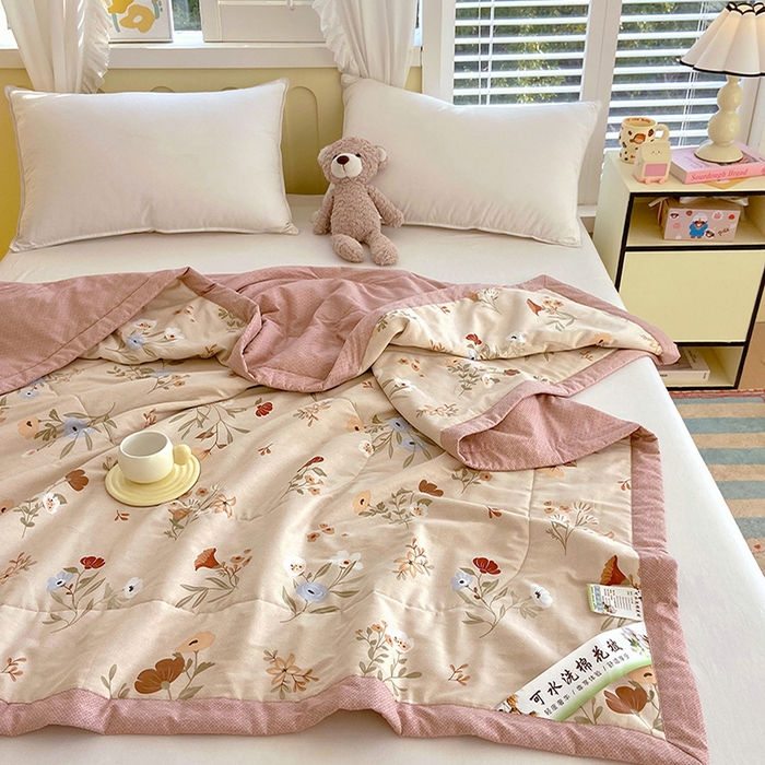 91家纺网 家纺一手货源 找家纺  2025新款A类全棉棉花夏被纯棉夏被 被子被芯 茉晓