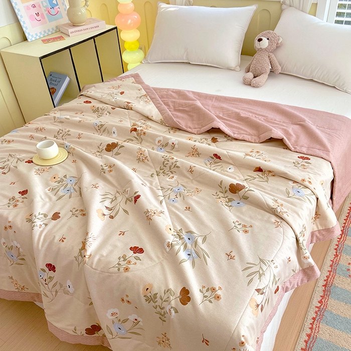 91家纺网 家纺一手货源 找家纺  2025新款A类全棉棉花夏被纯棉夏被 被子被芯 茉晓