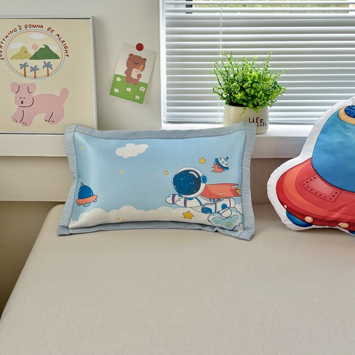 91家纺网 家纺一手货源 找家纺 博雅2025新款冰丝单枕套三丽欧，宇航员，卡皮 飞行宇航员