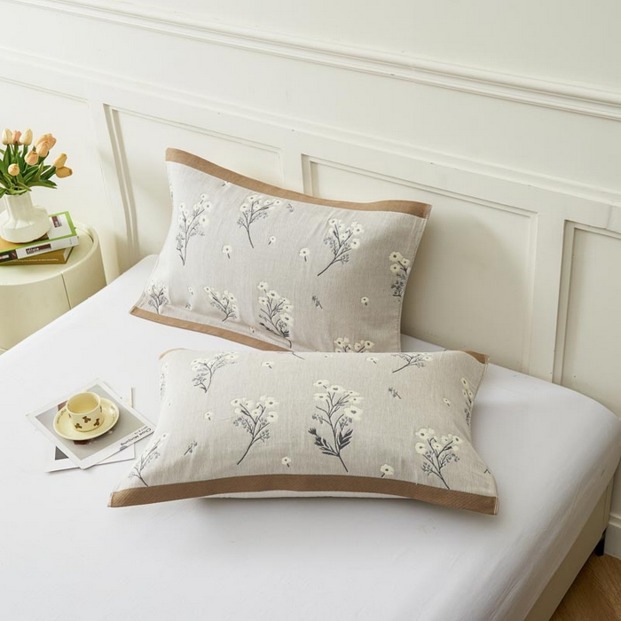 91家纺网 家纺一手货源 找家纺 2025新款纯棉加厚精梳棉纱布枕巾 慕朵-浅咖 52*78cm/对