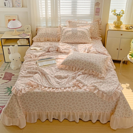 91家纺网 家纺一手货源 找家纺 （总）创爱家纺 2025新款凉感丝床盖款凉席夏被四件套