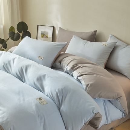 91家纺网 家纺一手货源 找家纺 （总）莱通家纺 2025新款纯色双拼四件套