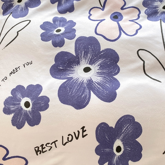 91家纺网 家纺一手货源 找家纺 2025新款亲肤磨毛四件套 浅浅花香