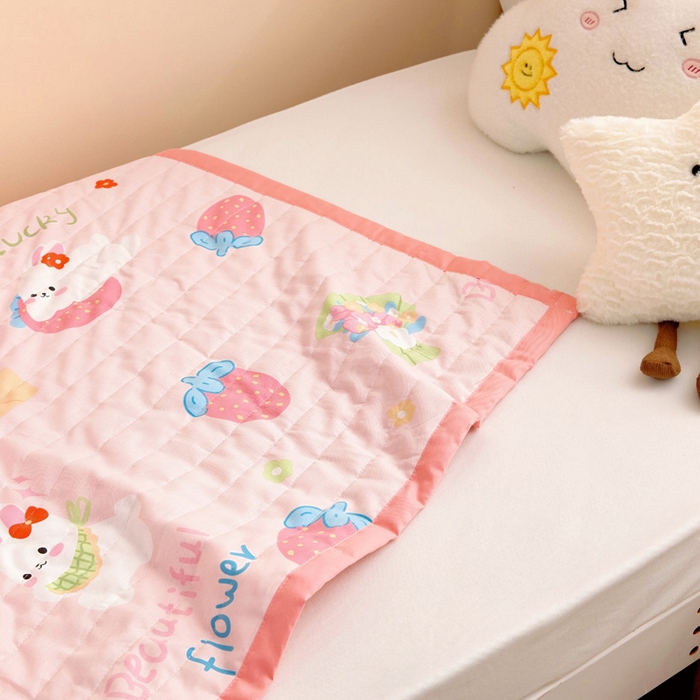 91家纺网 家纺一手货源 找家纺 梵赫   2025新款全棉卡通夏被 蝴蝶结小兔