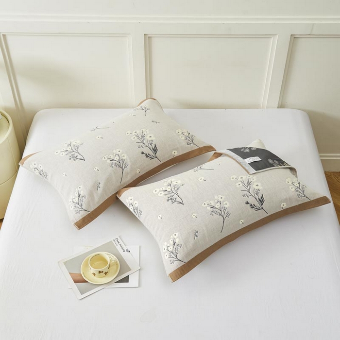 91家纺网 家纺一手货源 找家纺 2025新款纯棉加厚精梳棉纱布枕巾 慕朵-浅咖 52*78cm/对