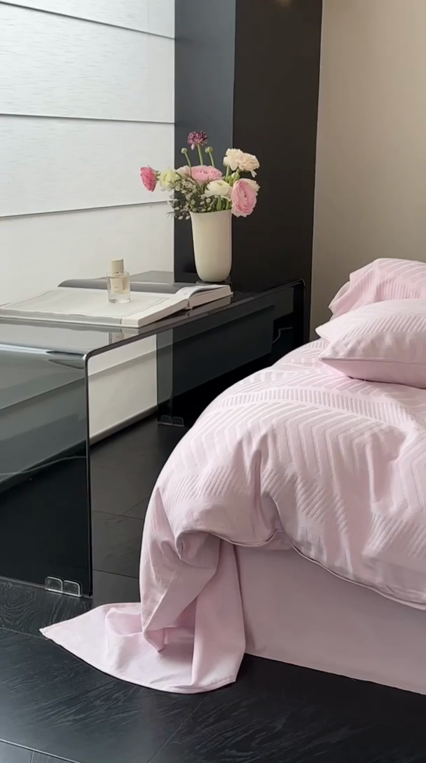 91家纺网 家纺一手货源 找家纺 例外Home 2025新款全棉提花四件套-鱼骨纹 鱼骨纹-浅浅紫