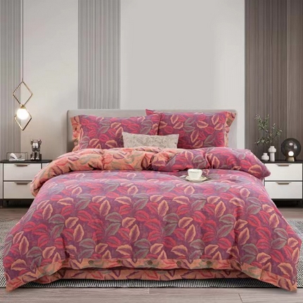 双层纱家居 2025新款浅色系列双层纱四件套 羽毛粉