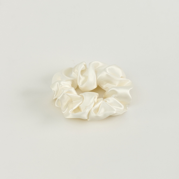 91家纺网 家纺一手货源 找家纺 LADY COCO2025新款6A级真桑蚕丝发圈-真货 4.5cm中肠圈奶白色