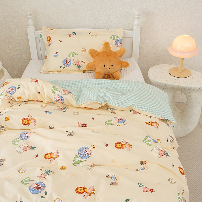 91家纺网 家纺一手货源 找家纺 良佐生活 2025新款高支高密全棉儿童被套 小欢喜