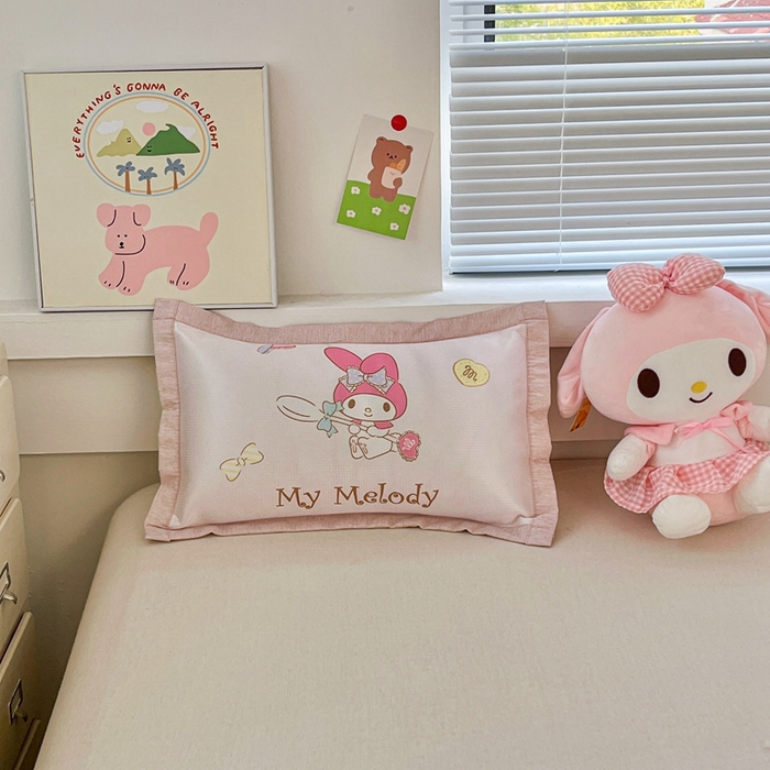 91家纺网 家纺一手货源 找家纺 博雅2025新款冰丝单枕套三丽欧，宇航员，卡皮 魔法美乐蒂