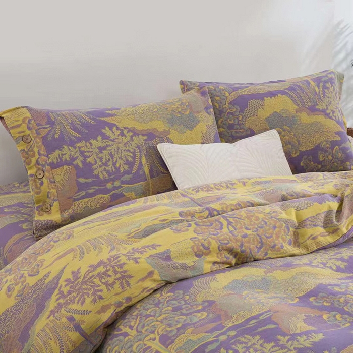 91家纺网 家纺一手货源 找家纺 双层纱家居 2025新款浅色系列双层纱四件套 林江仙