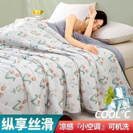 罗布斯2025新款夏被A类氨纶凉感丝印花夏凉被可机洗空调被芯(有多场景买家秀） 郁金香