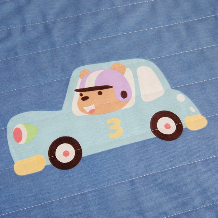 91家纺网 家纺一手货源 找家纺 梵赫   2025新款全棉卡通夏被 宝宝巴士-蓝