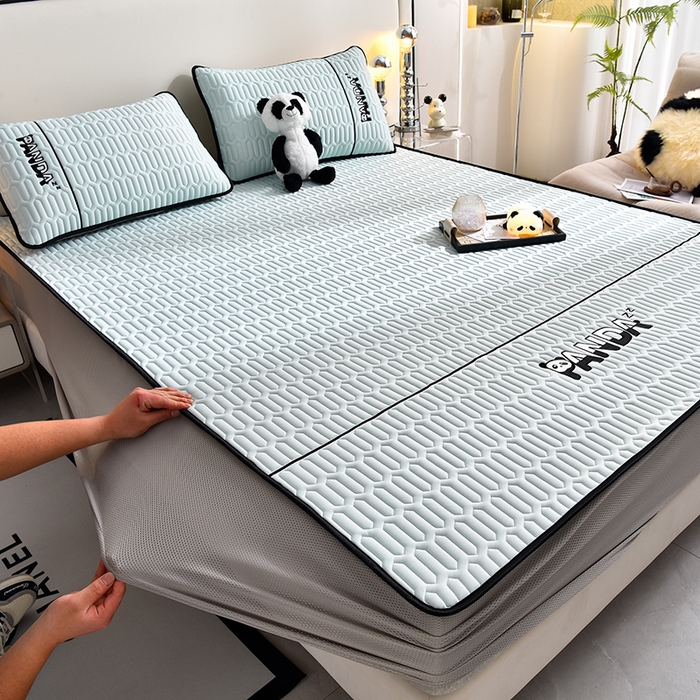 91家纺网 家纺一手货源 找家纺 炫拼家纺 Hipanda床笠款乳胶凉席 Hipanda-冰雪蓝