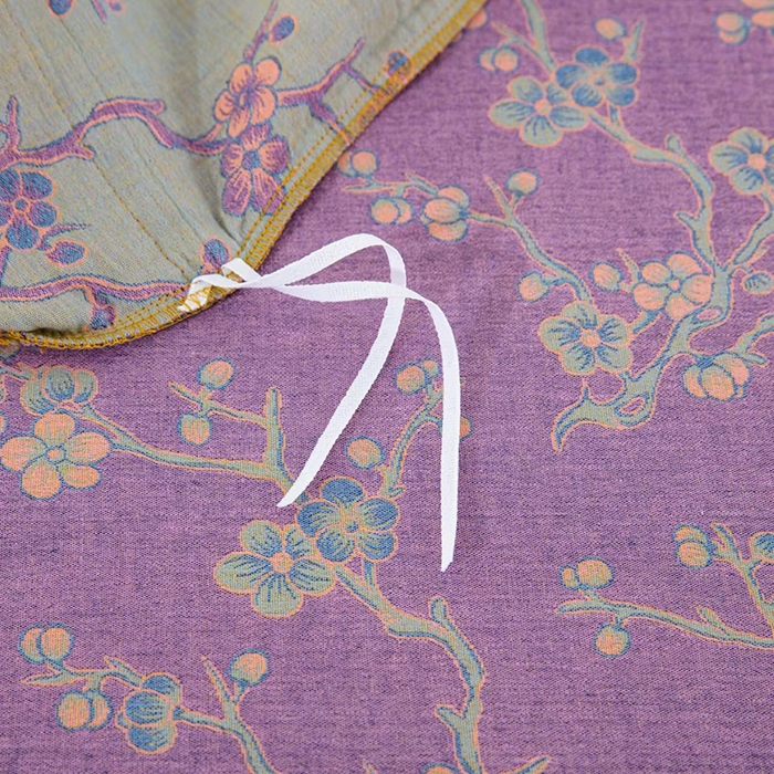 91家纺网 家纺一手货源 找家纺 双层纱家居 2025新款浅色系列双层纱四件套 腊梅紫