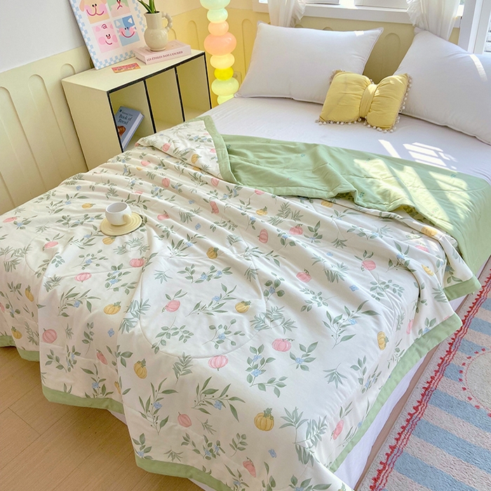 91家纺网 家纺一手货源 找家纺  2025新款A类全棉棉花夏被纯棉夏被 被子被芯 轻婉花语