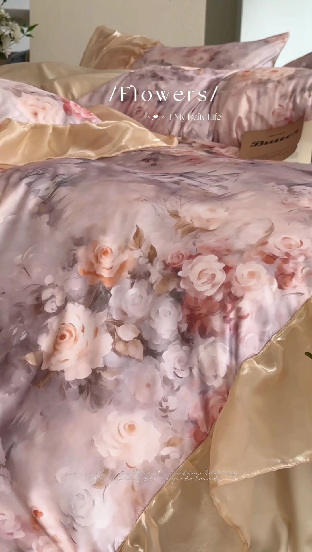 91家纺网 家纺一手货源 找家纺 艾米家居2025春夏新品法式花边天丝棉冰丝四件套 秘密花园花边款