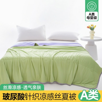 91家纺网 家纺一手货源 找家纺 （总）联林2025新款纯色针织凉感丝空调被详情