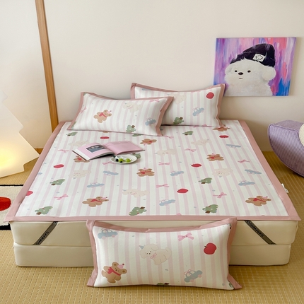 91家纺网 家纺一手货源 找家纺 （总）三味舒屋 2025新款抗菌防螨900D高端养生印花冰藤凉席