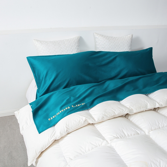 91家纺网 家纺一手货源 找家纺 佳汐蓝家纺 2025新款60支全棉纯色隔脏睡袋 翡翠绿