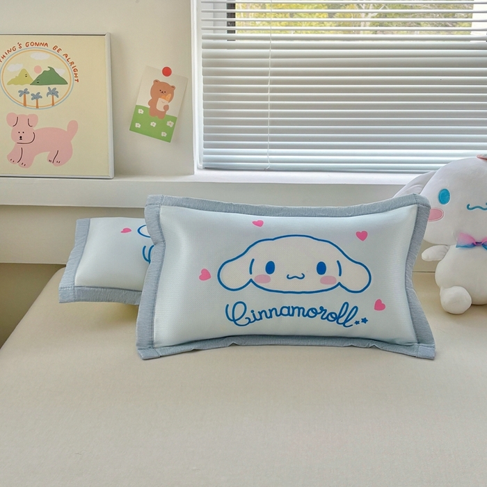 91家纺网 家纺一手货源 找家纺 博雅2025新款冰丝单枕套三丽欧，宇航员，卡皮 开心玉桂狗