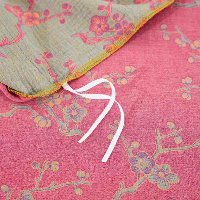 91家纺网 家纺一手货源 找家纺 双层纱家居 2025新款浅色系列双层纱四件套 腊梅粉