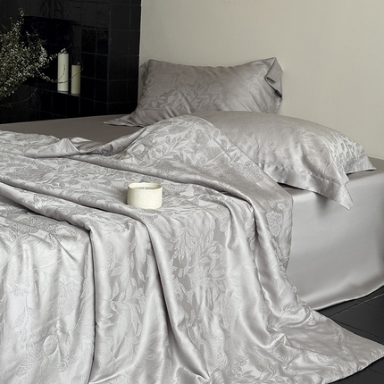 鹿班家居 2025新款60S莱赛尔提花夏被-闲月秋桂【标准会员-20元】 闲月秋桂-灰色