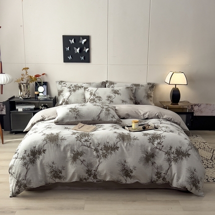 91家纺网 家纺一手货源 找家纺 （总）斯尔顿 2025新款全棉双层纱四件套