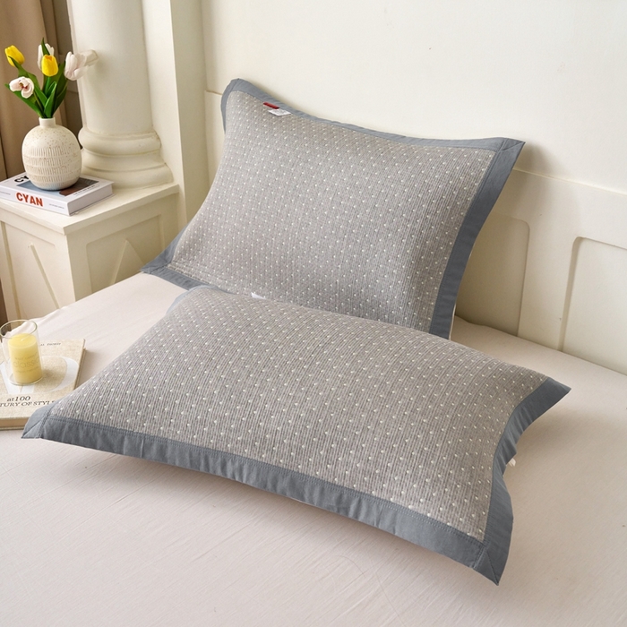 91家纺网 家纺一手货源 找家纺 棠薇家纺2025新款简约风多功能纱布盖毯纱布毯子毛巾被床盖沙发巾单毯枕巾枕套三件套 波点