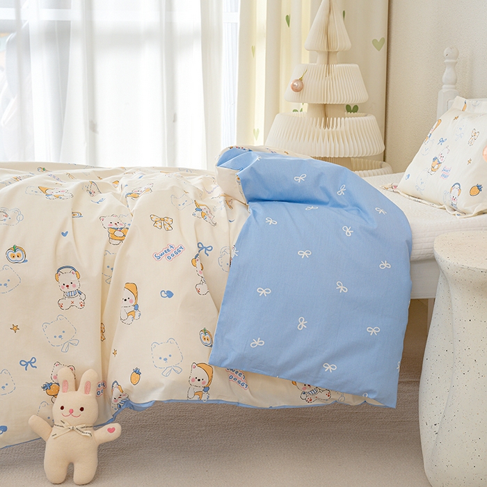 91家纺网 家纺一手货源 找家纺 良佐生活 2025新款高支高密全棉儿童被套 皮皮鲁