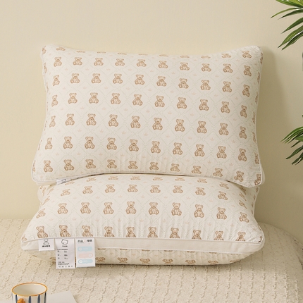 91家纺网 家纺一手货源 找家纺 （总）大熊枕芯 2025新款泡泡纱亲肤小熊枕系列