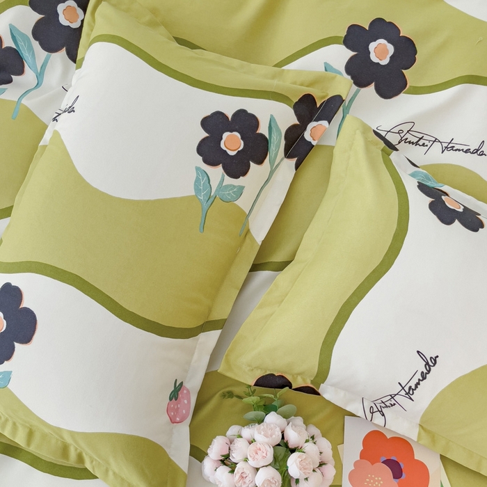 91家纺网 家纺一手货源 找家纺 2025新款亲肤磨毛四件套 茉彩花韵