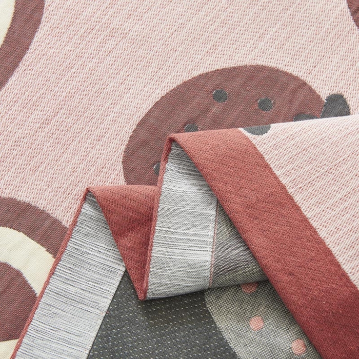 91家纺网 家纺一手货源 找家纺 2025新款纯棉加厚精梳棉纱布枕巾 草莓巧心 -豆粉 52*78cm/对