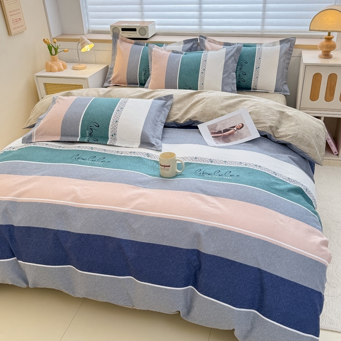 91家纺网 家纺一手货源 找家纺 2025新款亲肤磨毛四件套 茜拉